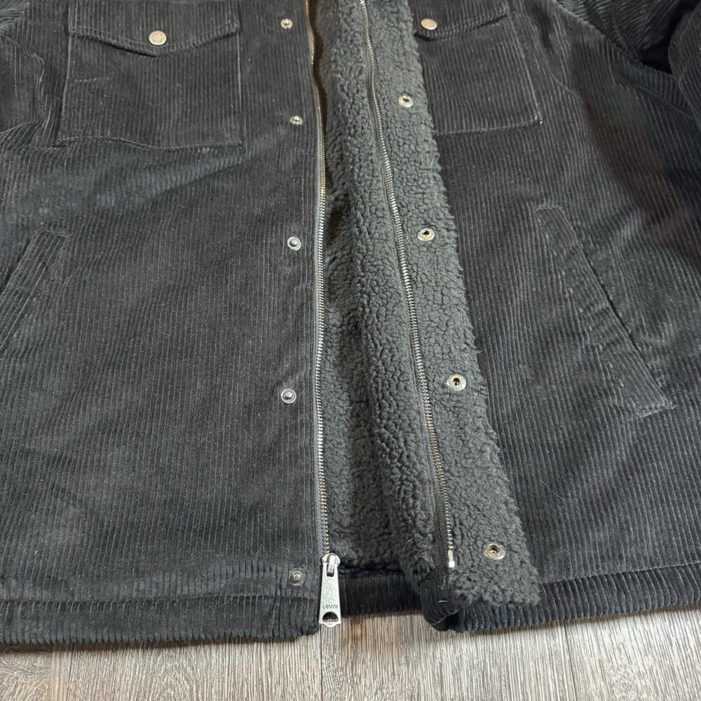 Levi’s Faux Shearling Corduroy Trucker Jacket Black LM3RC501 Men’s XXL - Picture 8 of 14